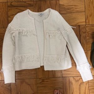Kensie knit jacket w fringe. Super soft